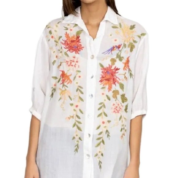 Johnny Was | Tops | Johnny Was Nalina Oversized Weekend Tunic White ...